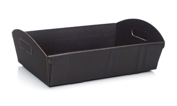 Panier carton rect.36x27xH8,5cm Rib Noir